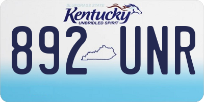 KY license plate 892UNR