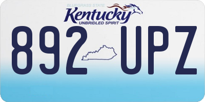 KY license plate 892UPZ
