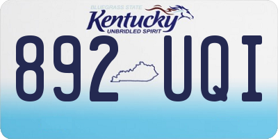KY license plate 892UQI