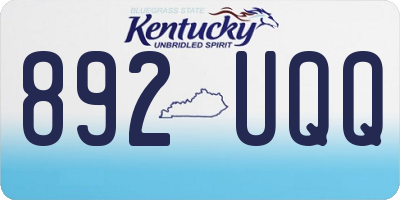 KY license plate 892UQQ