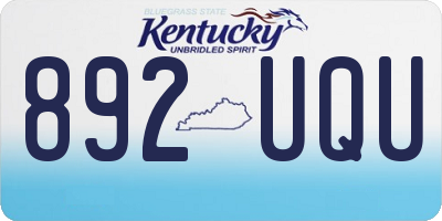 KY license plate 892UQU