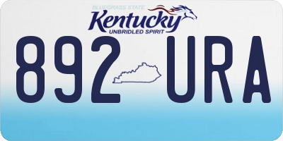 KY license plate 892URA