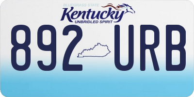 KY license plate 892URB