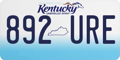 KY license plate 892URE