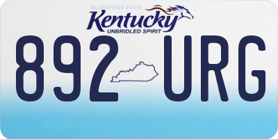 KY license plate 892URG