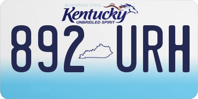 KY license plate 892URH