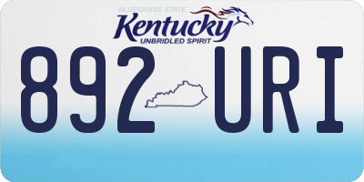 KY license plate 892URI