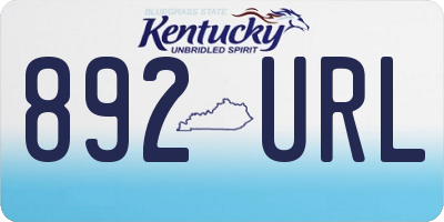 KY license plate 892URL
