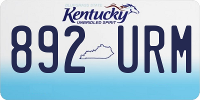 KY license plate 892URM
