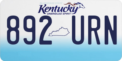 KY license plate 892URN