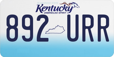 KY license plate 892URR