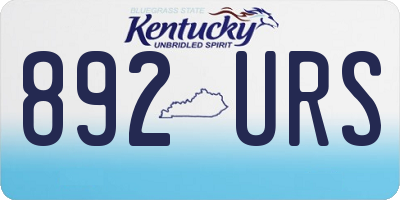 KY license plate 892URS