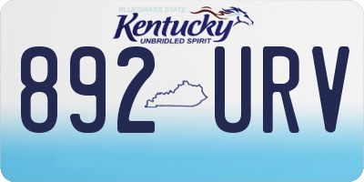 KY license plate 892URV
