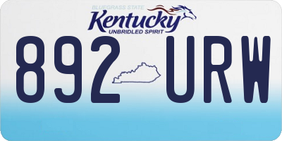 KY license plate 892URW