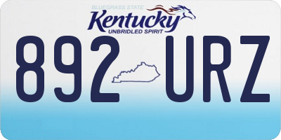 KY license plate 892URZ