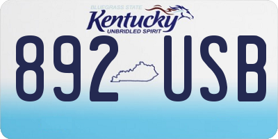 KY license plate 892USB