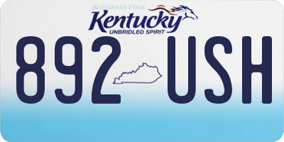 KY license plate 892USH