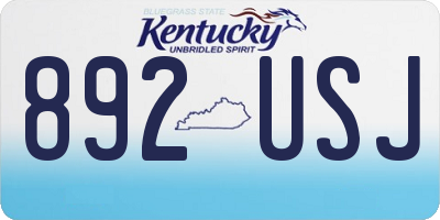 KY license plate 892USJ