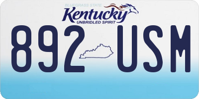 KY license plate 892USM