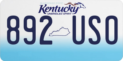 KY license plate 892USO