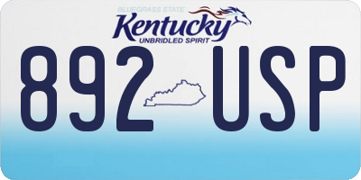 KY license plate 892USP