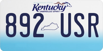 KY license plate 892USR
