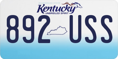 KY license plate 892USS