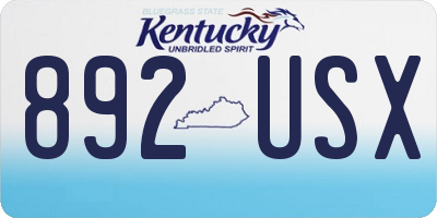 KY license plate 892USX