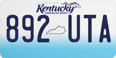 KY license plate 892UTA