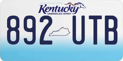 KY license plate 892UTB