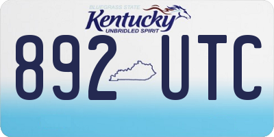 KY license plate 892UTC