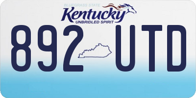 KY license plate 892UTD