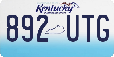 KY license plate 892UTG
