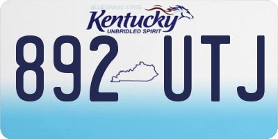 KY license plate 892UTJ