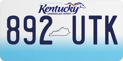 KY license plate 892UTK