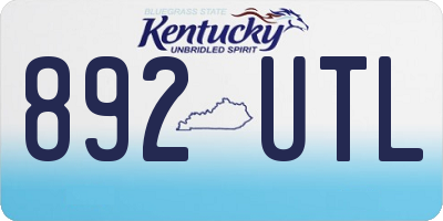 KY license plate 892UTL