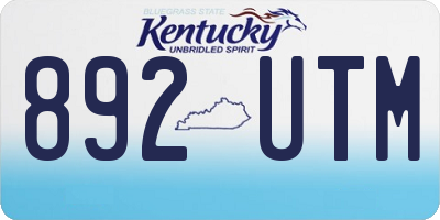KY license plate 892UTM