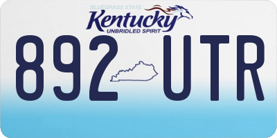 KY license plate 892UTR