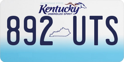 KY license plate 892UTS