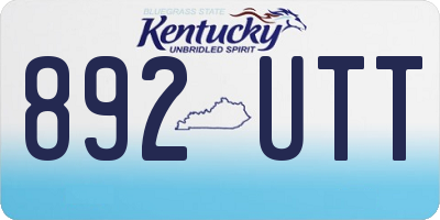 KY license plate 892UTT