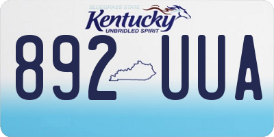 KY license plate 892UUA
