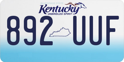 KY license plate 892UUF
