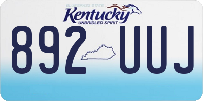 KY license plate 892UUJ