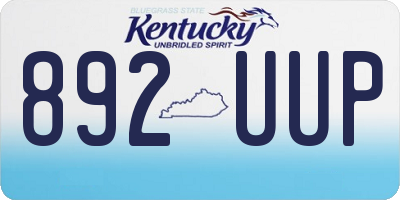 KY license plate 892UUP
