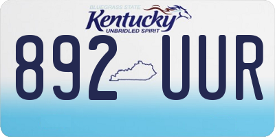 KY license plate 892UUR