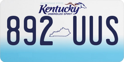 KY license plate 892UUS