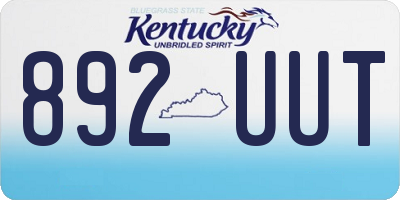 KY license plate 892UUT
