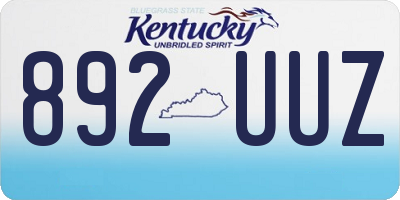 KY license plate 892UUZ