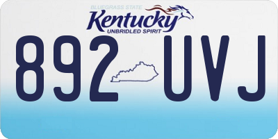 KY license plate 892UVJ