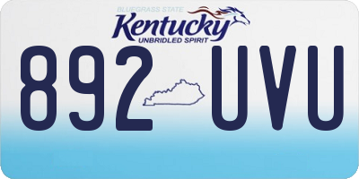 KY license plate 892UVU
